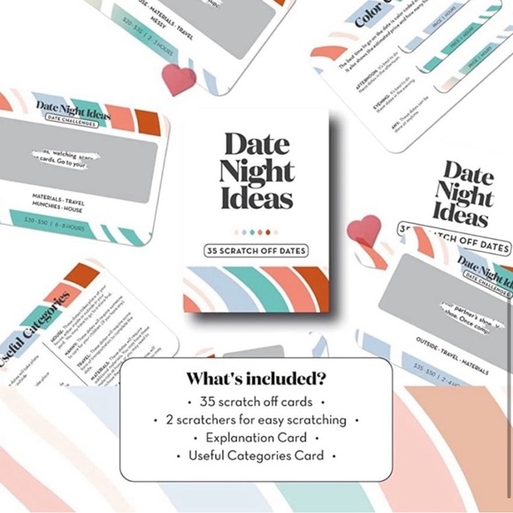 Fun & Adventurous Date Night - Scratch Off Card Game with Date Ideas. Valentines - Picture 2 of 5